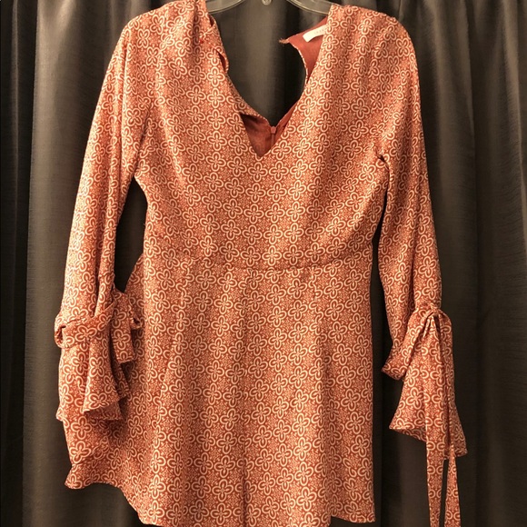 Lush Other - Lush Salmon Patterned Romper Lush Other - Lush Salmon Patterned Romper